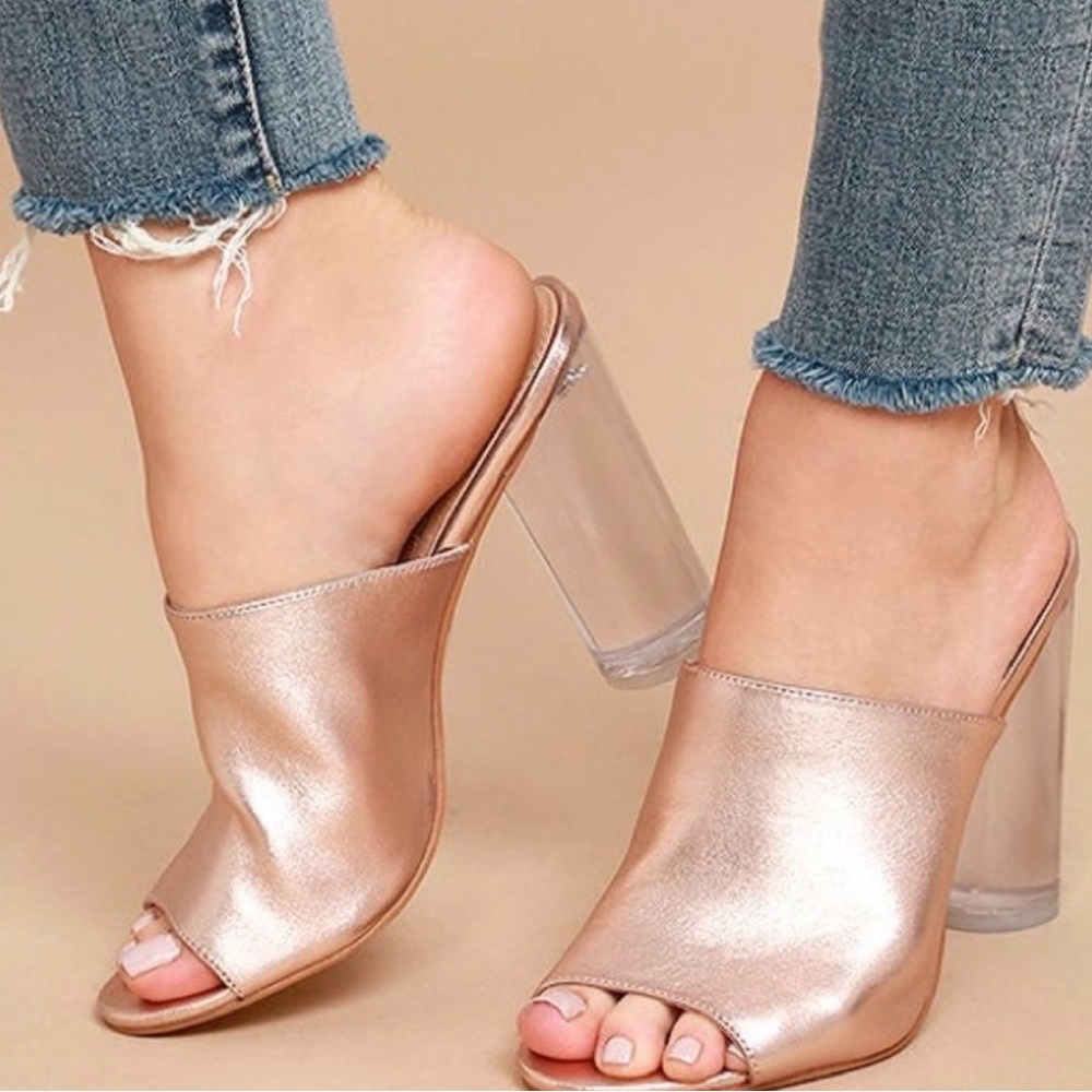 Steve Madden Metallic Rose Heels